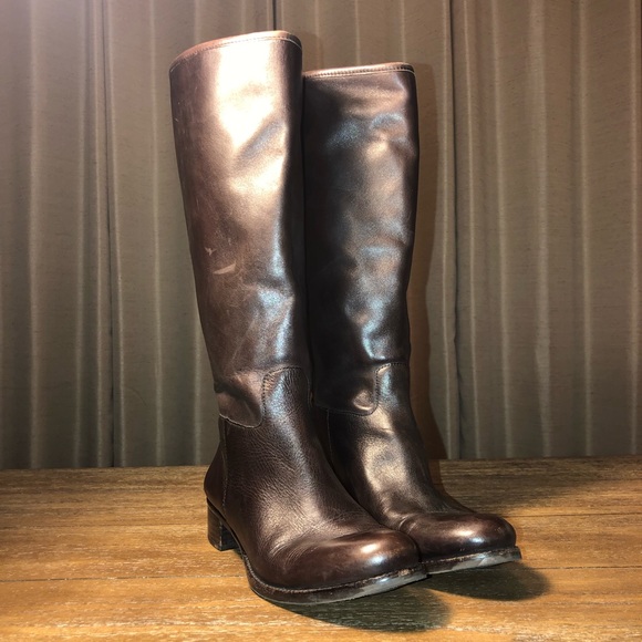 SOLD Banana Republic brown leather knee high riding boots ladies 7.5 - Picture 4 of 10